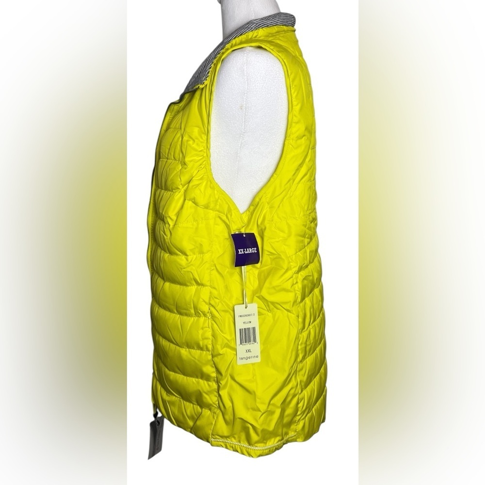 TANGERINE NWT Women's 2XL Yellow Active Quilted Puffer Vest 2 position zipper - Picture 7 of 10